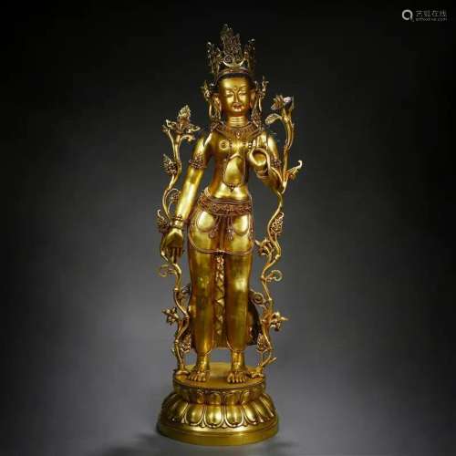 A Tibetan Bronze-gilt Figure of Padmapani