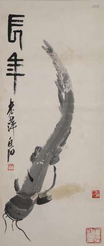 A Chinese Scroll Painting By Qi Baishi