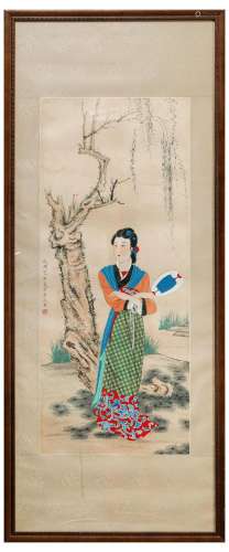 A Chinese on Paper Album Painting By Li Qiujun