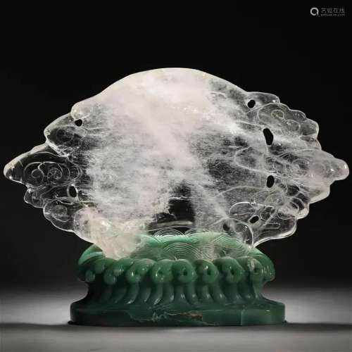 A Chinese Carved Rock Crystal Boulder
