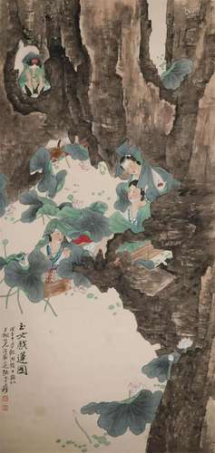 A Chinese Scroll Painting By Zhang Daqian