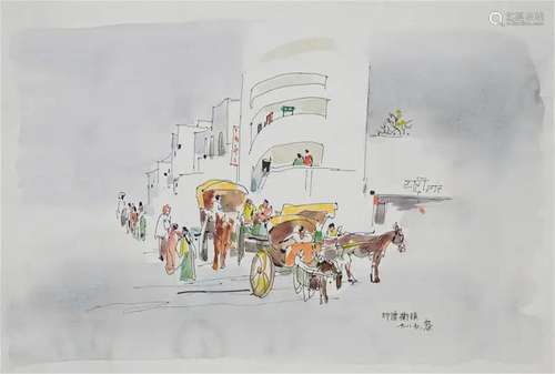 Ink with Watercolor on Paper by Wu Guanzhong