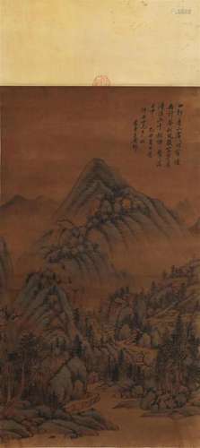 A Chinese Scroll Painting By Wang Yuanqi