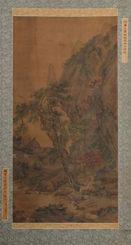 A Chinese Scroll Painting By Qiu Ying