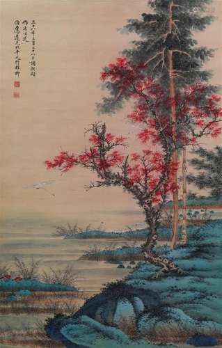 A Chinese Scroll Painting By Xie Zhiliu