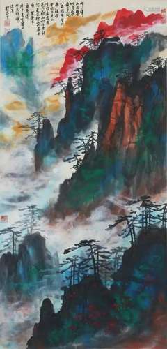 A Chinese Scroll Painting By Liu Haisu