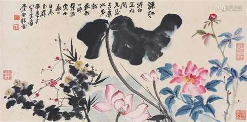 A Chinese Scroll Painting By Zhang Daqian