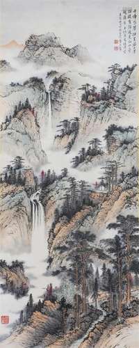 A Chinese Scroll Painting By Huang Junbi