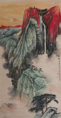 A Chinese Scroll Painting By He Haixia