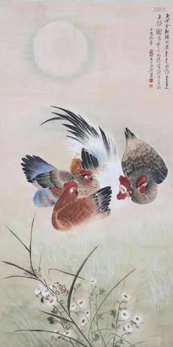 A Chinese Scroll Painting By Xie Zhiliu