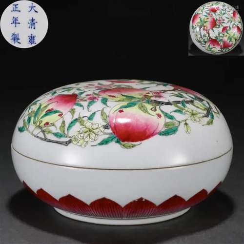 A Chinese Famille Rose Peaches Paste Box