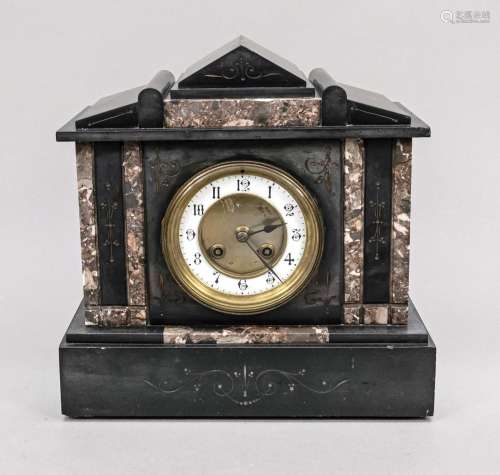 Chimney clock marble grey/black, 2n