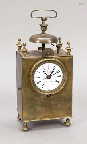 Table clock with alarm brass, marke