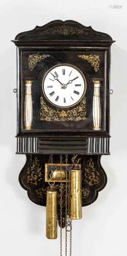 Biedermeier wall clock black lacque