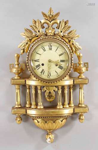 Wall clock, gilded wood, 2nd half o