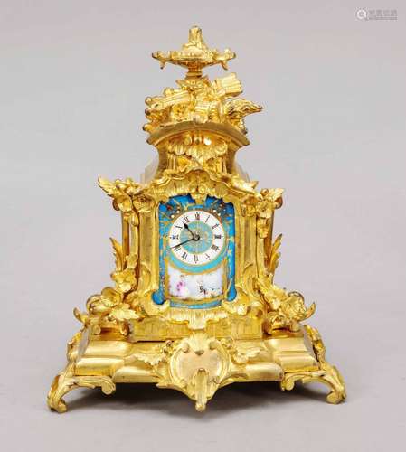 Miniature pendulum, c. 1900, gilt,