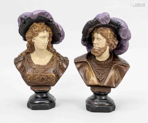 Anonymous sculptor c. 1900, pair of