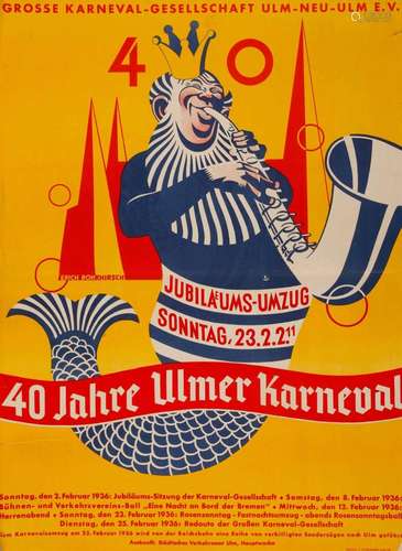 Plakat 40 Jahre Ulmer Karneval