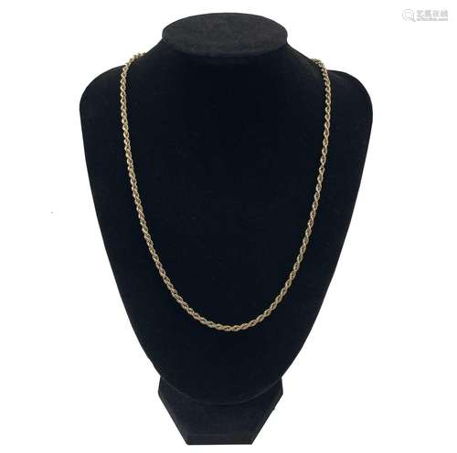 A 9ct gold rope link necklace,