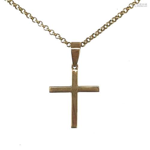 A 9ct hallmarked cross pendant necklace.