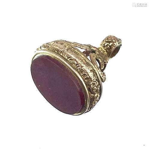 A Victorian 9ct hallmarked gold carnelian seal fob.