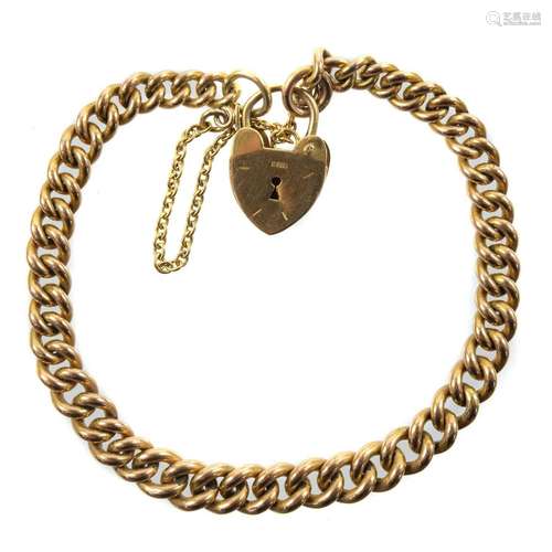 A 9ct gold curb link bracelet.