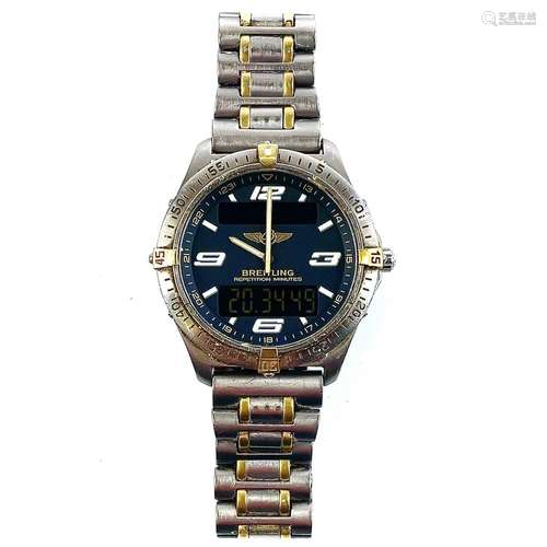 A Breitling Aerospace titanium and gold plated gentleman`s b...