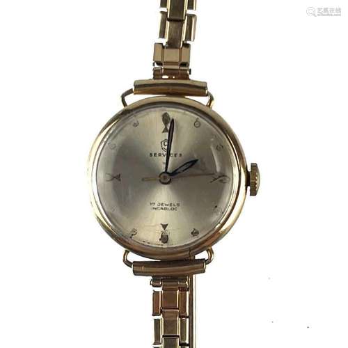 A 1930`s 9ct gold cased ladies manual wind wristwatch.