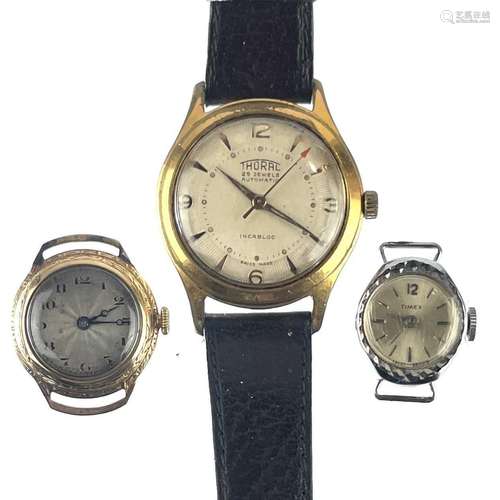 A Thoral gold plated gentleman`s automatic incabloc wristwat...