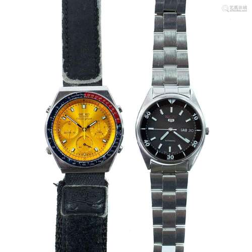 A Seiko `Pepsi` quartz chronograph wristwatch, ref. 7A28-703...