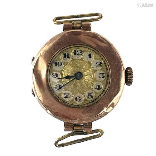 A 1920`s 9ct rose gold cased ladies manual wind wristwatch.