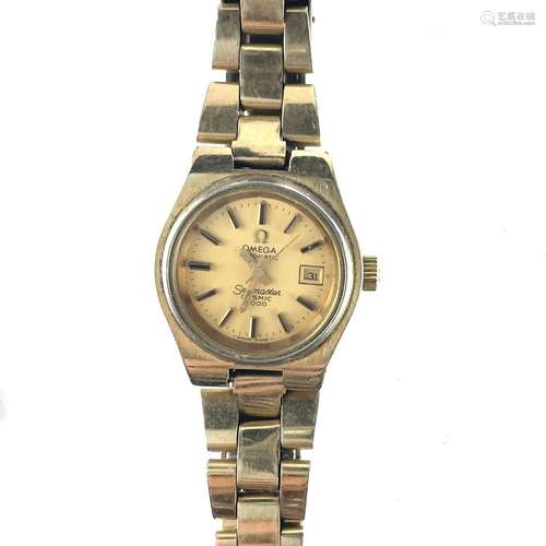 An Omega Automatic Cosmic 2000 ladies gold plated bracelet w...