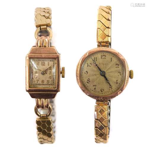 An early 20th century Rolex 9ct cased ladies manual wind wri...