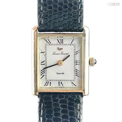 A Lucien Piccard 14ct gold ladies quartz wristwatch.