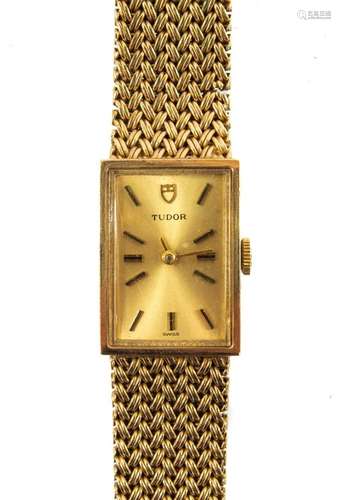 A 9ct gold Tudor ladies manual wind bracelet wristwatch, Lon...