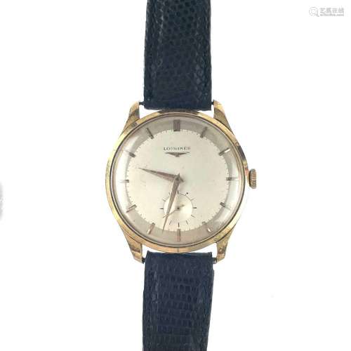 A Longines 18ct gold manual wind gentleman`s wristwatch.