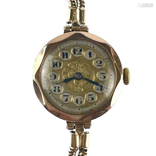 A 9ct gold cased manual wind ladies wristwatch, London 1923,