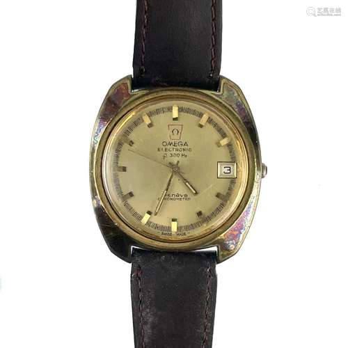 An Omega Electronic F300 HZ chronometer gentleman`s wristwat...