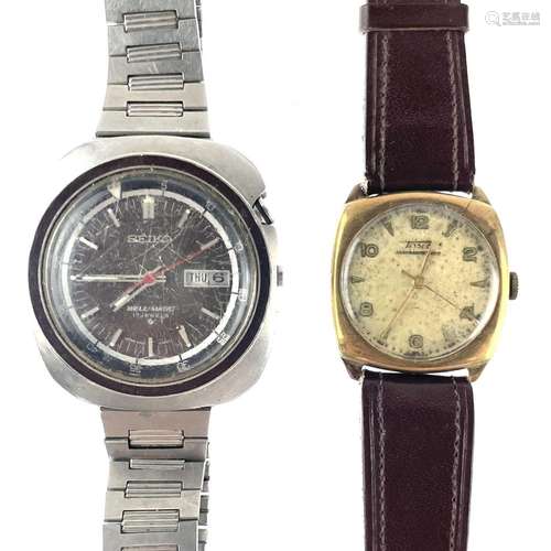 A 1950`s Tissot 9ct rose gold cased manual wind gentlemans w...