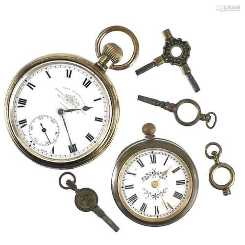 A gold plated crown wind pocket watch,