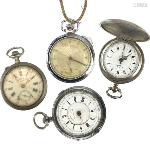 Four pocket watches for spares or repairs.