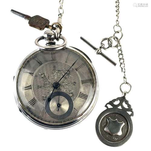 A Victorian silver cased fusee key wind pocket watch,