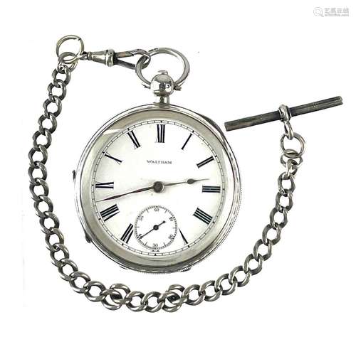 A Victorian silver cased key wind verge pocket watch, signed...