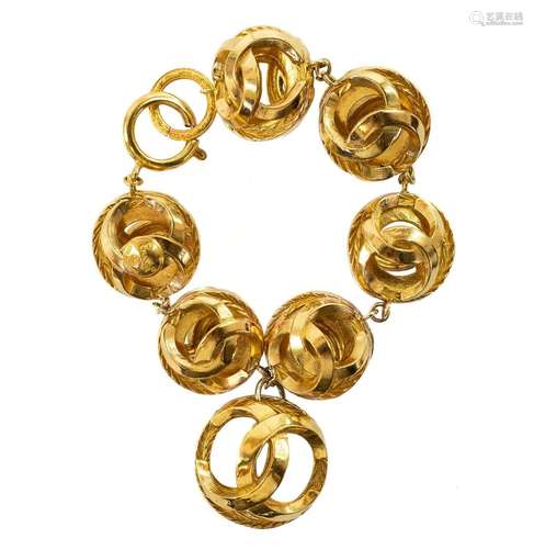 Chanel gold plated bracelet. Interlocking CC ovoid design.