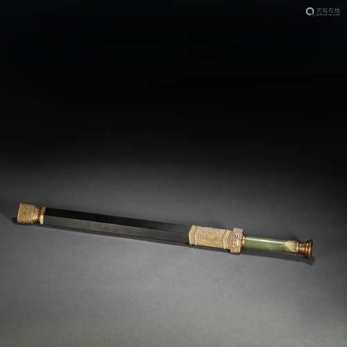 Ming Dynasty Inlaid Hetian Jade Sword