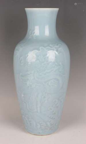 A Chinese clair-de-lune glazed porcelain vase