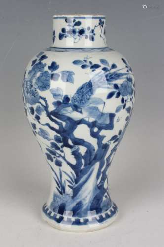 A Chinese blue and white porcelain vase