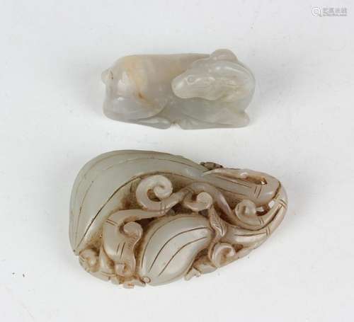 A Chinese pale celadon jade pendant