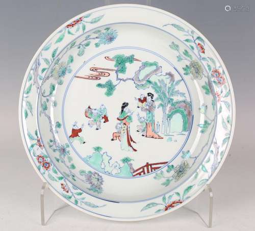 A Chinese doucai porcelain circular basin