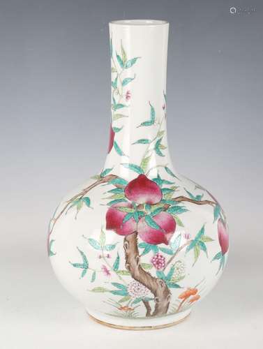 A Chinese famille rose porcelain bottle vase